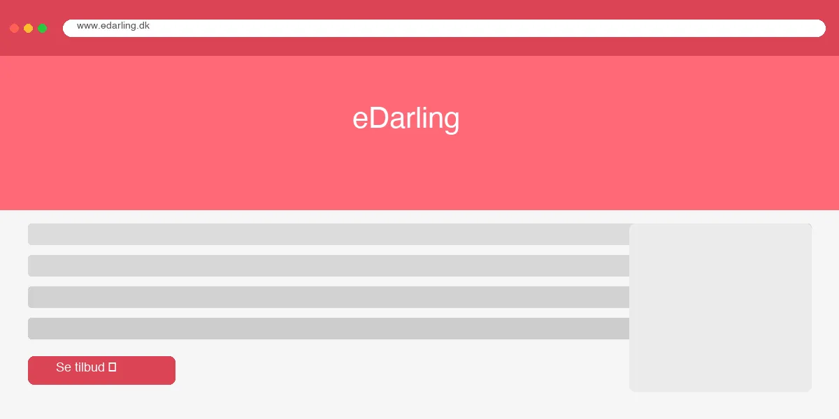 eDarling hjemmeside screenshot 2026 - dating oversigt